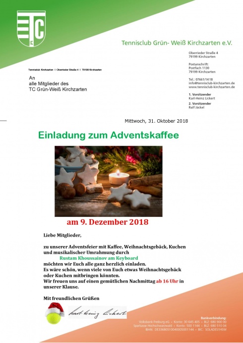 2018 Einladung zum Adventskaffee