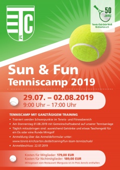 Sun & Fun Tenniscamp 2019